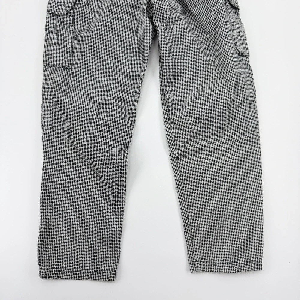 Chefwear Mens Houndstooth Cargo Chef Pants Black White Check CW3200 Size M